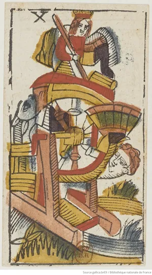 ジャック・ヴィエヴィル版マルセイユタロット:「運命の車輪」(1650年前後)