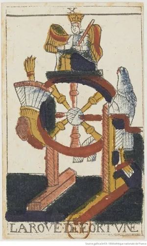 ジャン=ノブレ版マルセイユタロット:「運命の車輪」(1650年頃)