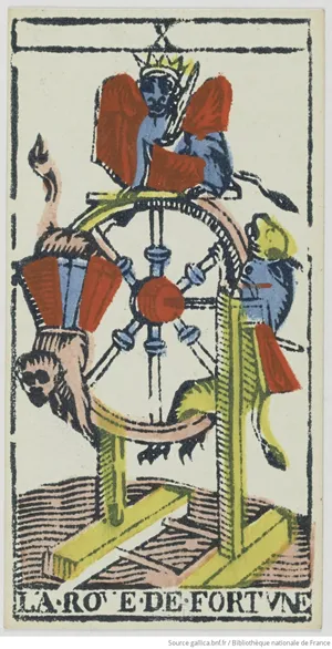 ニコラ・コンヴェル版マルセイユタロット:「運命の車輪」(1760年)