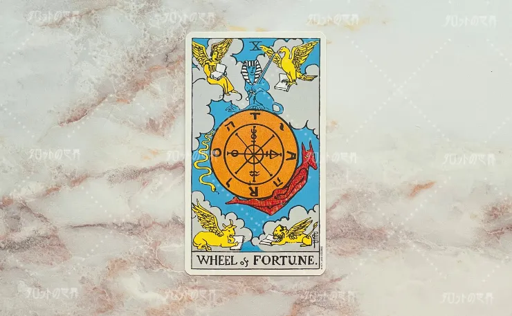 ウェイト=スミスタロット「運命の車輪」のカード